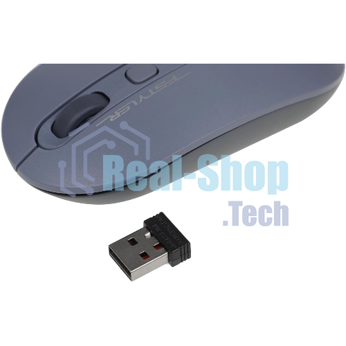Мышь беспроводная A4Tech Fstyler FG20 пепельный/синий, 2000 dpi, радиоканал, USB, кнопки - 4