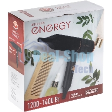 Фен ENERGY EN-805 черный/золотистый, 1400 Вт