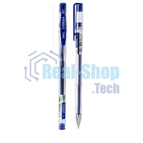 Ручка гелевая Deli EveryU EG82-BL прозрачный, d=0.7мм, синие чернила, 1 стержень, круглая