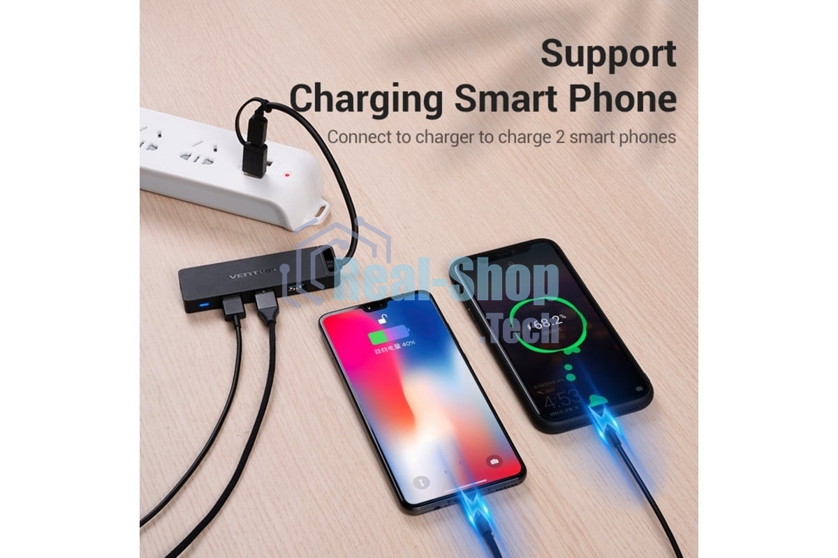 Концентратор Vention CHTBB, USB/USB Type-C, USB, USB