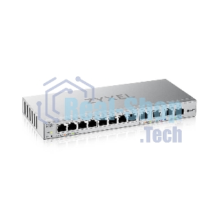 Коммутатор мультигигабитный Smart L2 коммутатор Zyxel XGS1250-12, 8xGE, 3x1/2,5/5/10G, 1xSFP+, кнопка LED ECO Mode, настольный