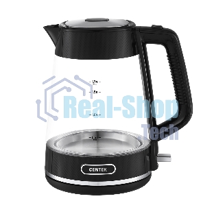 Чайник электрический Centek CT-1014 черный стекло 1.7 л, 2200 Вт, LED, Защита от перегрева, STRIX контроллер