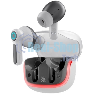 Игровая гарнитура TWS Defender CyberDots 290 белый, внутриканальные, Bluetooth, до 4 ч