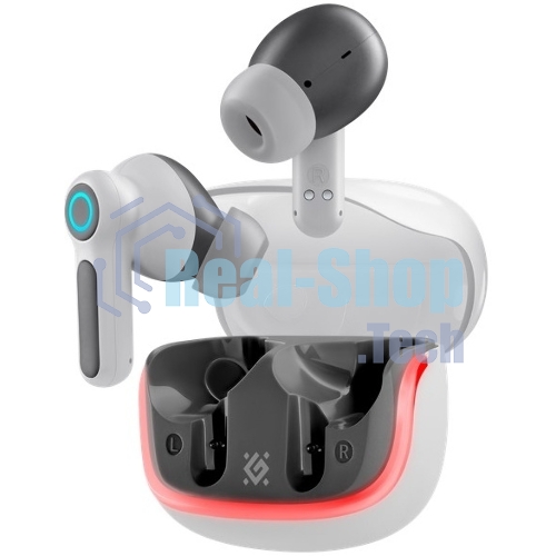 Игровая гарнитура TWS Defender CyberDots 290 белый, внутриканальные, Bluetooth, до 4 ч