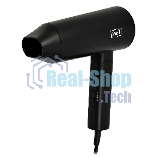 Фен Puff 1301Bl черный, 1300 Вт, компактный