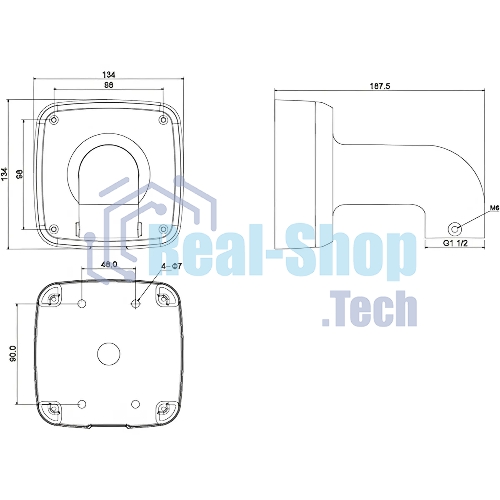 Настенный кронштейн для камер серий SD42, SD32, SD29, HDBW2, HDBW3, HDBW4, EB1 Wall Mount PFB302S