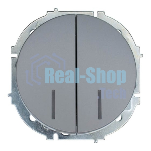 Выключатель 2-кл. СП OSEN 10А IP20 с подсветкой механизм серый матовый LEZARD 743-7488-112