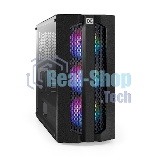 Компьютерный корпус Miditower ExeGate EVO-9205 (ATX, без БП, с окном, 1*USB+1*USB 3.0, аудио, 3 вент. 12см с RGb подсветкой)