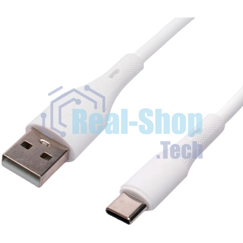 Кабель USB2.0 Cablexpert CC-USB2S-AMCM-1M-W, AM/Type-C, 3А, 18Вт, QC3.0, силиконовый, медь, 1м, белый, пакет