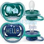 Пустышка Philips Avent ultra air, слоники/HELLO, 18+ мес., 2 шт.