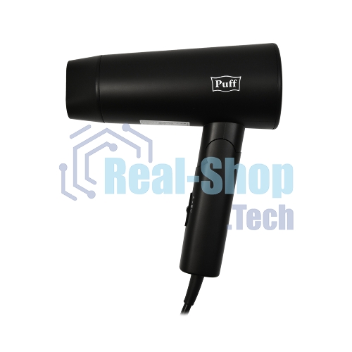 Фен Puff 1301Bl черный, 1300 Вт, компактный