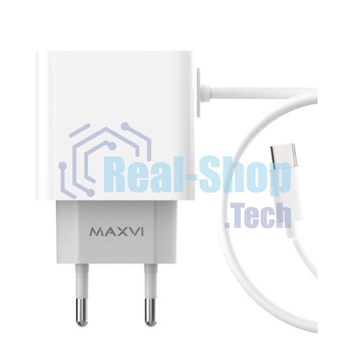 Сетевое зарядное устройство Maxvi CHL-240T 2.4A, with Type-C cable, белый