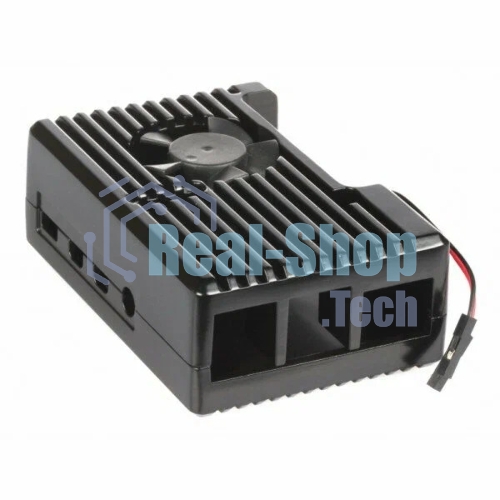 Корпус Qumo Aluminum case with black fan, Raspberry Pi 4, black(RS022)