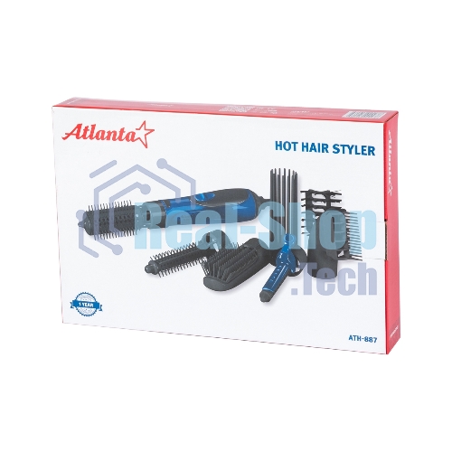 Фен-щётка Atlanta ATH-887 синий, 650 Вт