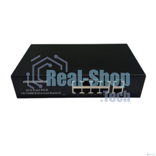 Коммутатор неуправляемый NEOMAX NMS-110PoE-100-S, 10 портов 100 Mbps, 8xPoE, металл