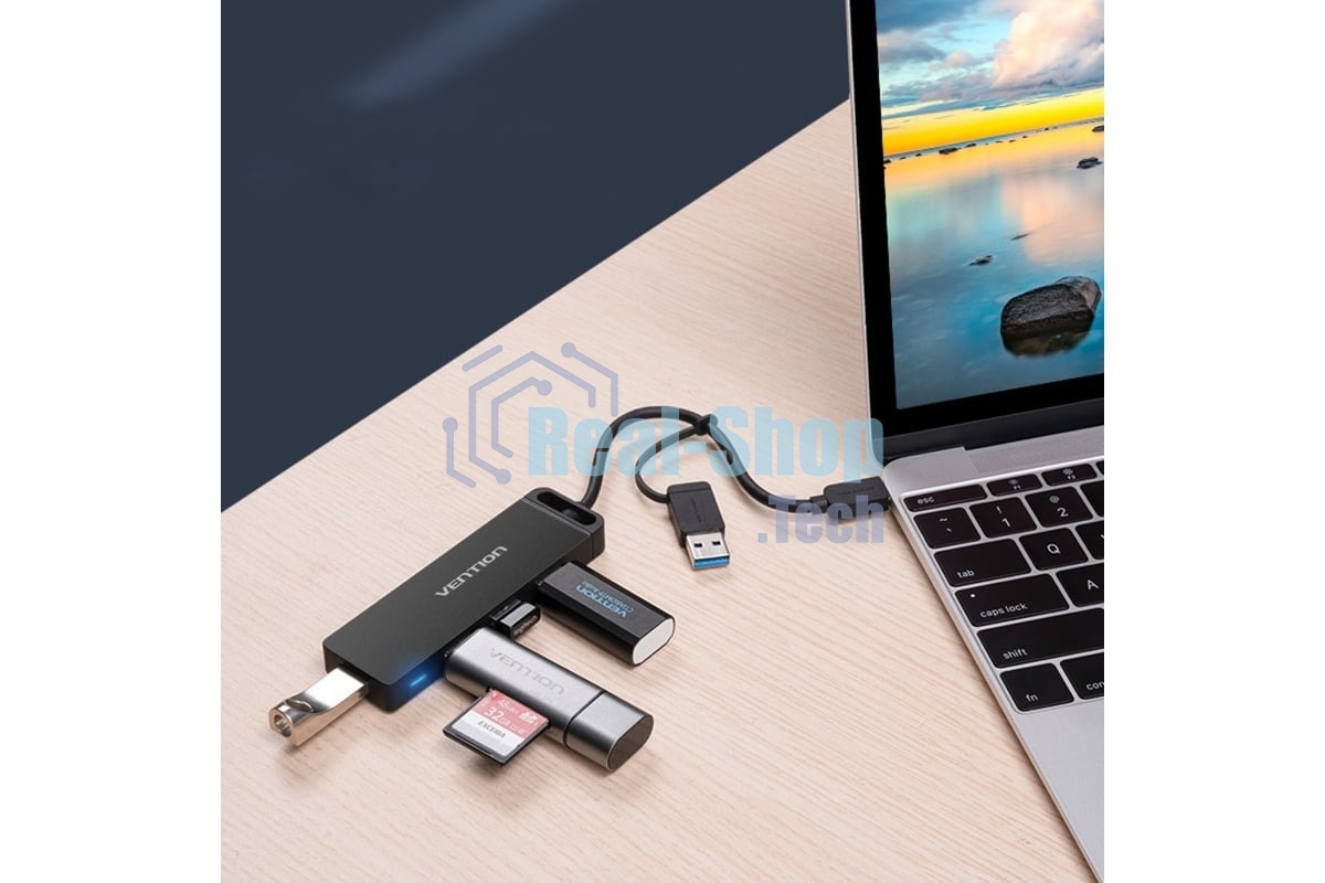 Концентратор Vention CHTBB, USB/USB Type-C, USB, USB
