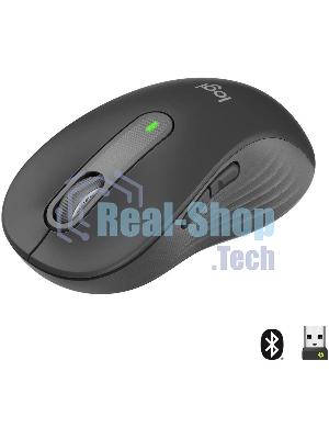 Мышь беспроводная Logitech Signature M650 L графитовый, 4000 dpi, радиоканал, Bluetooth, USB, кнопки - 5