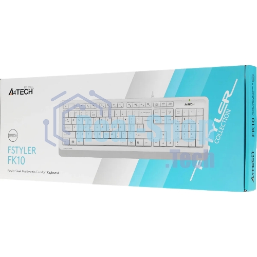 Клавиатура проводная A4Tech Fstyler FK10, USB, белый/серый