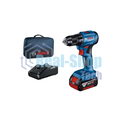 Дрель-шуруповерт Bosch GSR 185-LI, 18 В, 4 Ач, 50 Нм, бесщеточный
