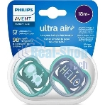 Пустышка Philips Avent ultra air, слоники/HELLO, 18+ мес., 2 шт.