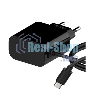 Сетевое зарядное устройство Maxvi CHL-240T 2.4A, with Type-C cable, черный