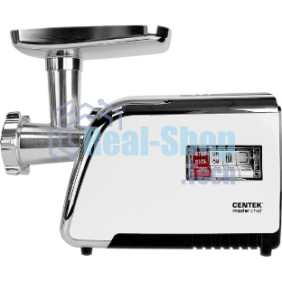 Мясорубка электрическая Centek CT-1602 Juice белый, 2000 Вт, 2.0 кг/мин, реверс, защита от перегрузки, металлический лоток, насадки - 5