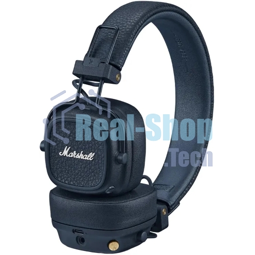 Беспроводные/проводные наушники Marshall Major V синий, накладные, Bluetooth + проводной, беспроводная зарядка, до 100 ч