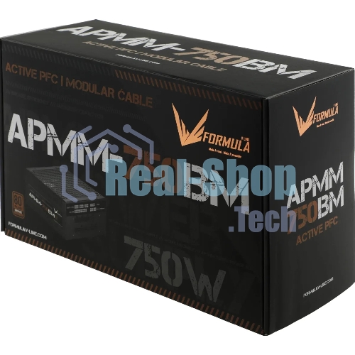 Блок питания Aerocool/Formula ATX 750W APMM-750BM 80 PLUS bronze (20+4pin) APFC 140мм fan 6xSATA Cab Manag RTL