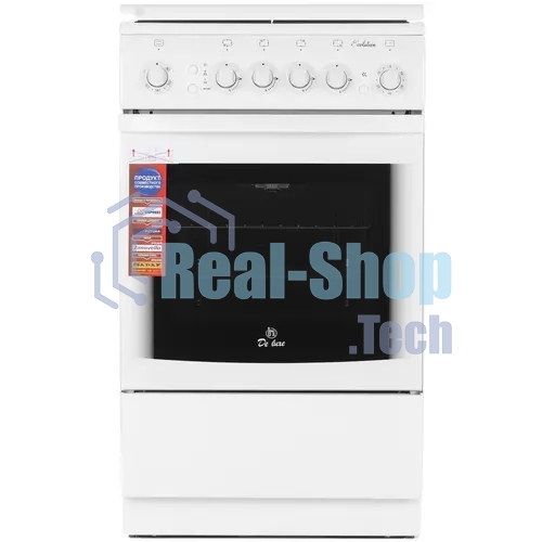 Плита газовая De Luxe 5040.31г(кр) ЧР белый, конфорок 4 шт, духовка 46 л, 50 см x 85 см x 50 см