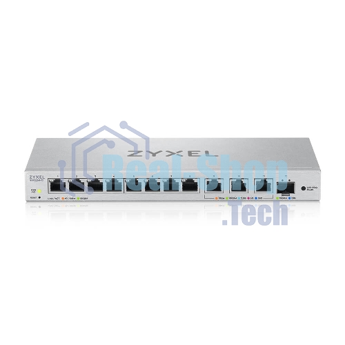 Коммутатор мультигигабитный Smart L2 коммутатор Zyxel XGS1250-12, 8xGE, 3x1/2,5/5/10G, 1xSFP+, кнопка LED ECO Mode, настольный