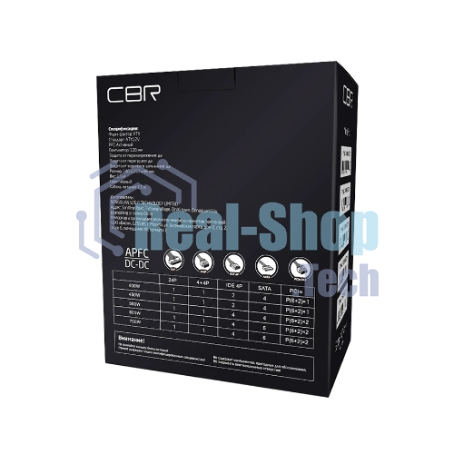 Блок Питания CBR PSU-ATX450-12GM, 450Вт,80 PLUS Bronze, 120мм, черный