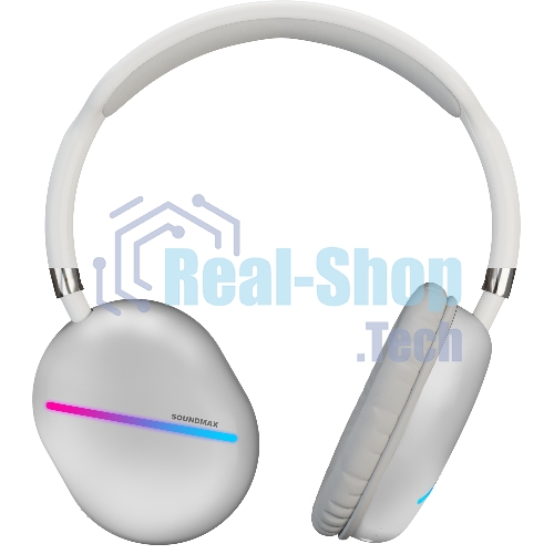 Беспроводные/проводные наушники Soundmax SM-HP2200B белый, накладные, Bluetooth + проводной, до 6 ч