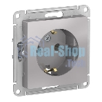 Механизм розетки 1-м СП AtlasDesign с заземл. 16А алюм. SchE ATN000343