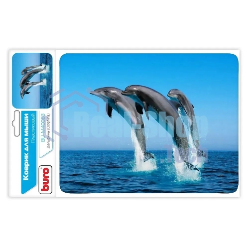 Коврик для мыши Buro BU-M40083 пластиковый дельфины 230х180х2мм