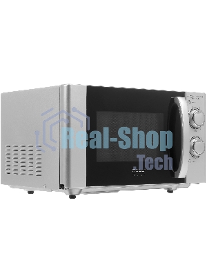 Микроволновая печь CASO MG 20 Ecostyle Ceramic серебристый/черный, 20 л, 700 Вт, переключатели - поворотный механизм