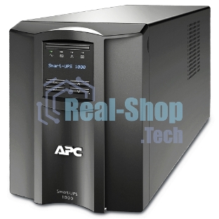 Источник бесперебойного питания APC Smart-UPS 1000VA/700W, Line-Interactive, LCD, Out: 220-240V 8xC13 (4-Switched), SmartSlot, USB, SmartConnect, черный, 1 year warranty (REP: SMT1000I)