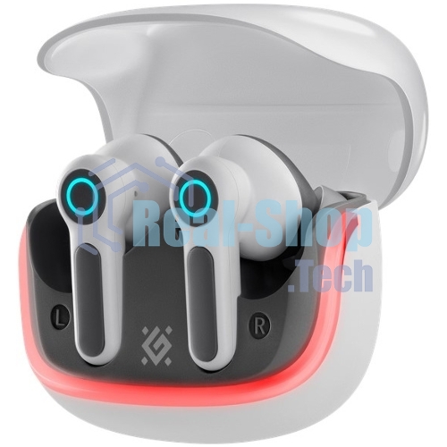 Игровая гарнитура TWS Defender CyberDots 290 белый, внутриканальные, Bluetooth, до 4 ч