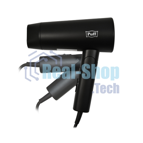Фен Puff 1301Bl черный, 1300 Вт, компактный