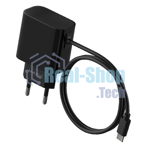 Сетевое зарядное устройство Maxvi CHL-240T 2.4A, with Type-C cable, черный