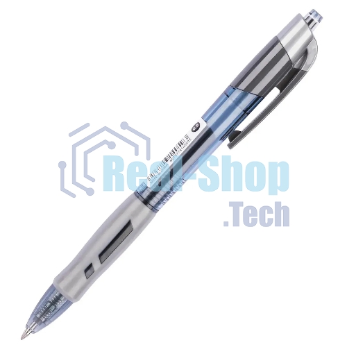 Ручка гелевая автоматическая Deli Arris EG08-BK прозрачный/серый, d=0.5мм, черные чернила, резиновая манжета