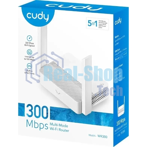 Роутер Cudy WR300 N300 10/100BASE-TX/Wi-Fi белый