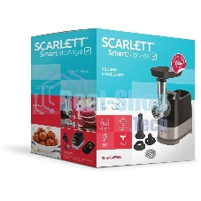 Мясорубка электрическая Scarlett SC-MG45S66 черный, 2200 Вт, 2.5 кг/мин, реверс, защита от перегрузки, насадки - 4
