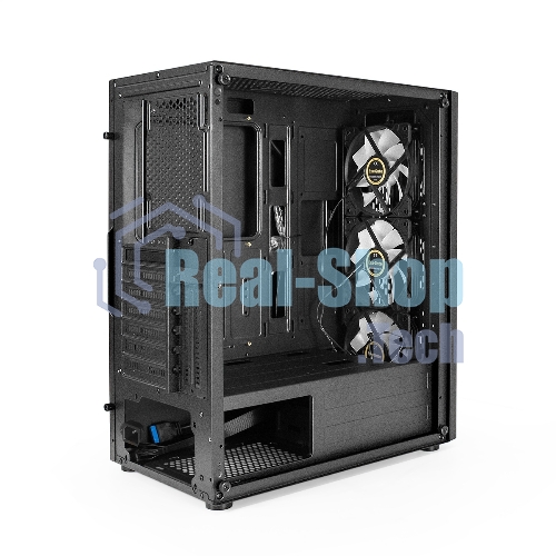 Компьютерный корпус Miditower ExeGate EVO-9205-EVO800 (ATX, БП EVO800RGb с вент. 12 см, с окном, 1хUSB+1хUSB 3.0, аудио, черный, 3 вент. 12см с RGb подсветкой)