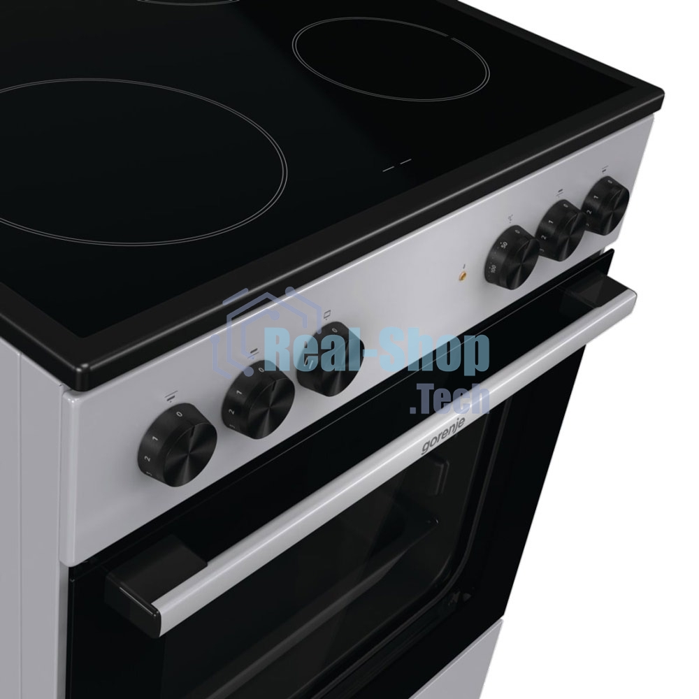Плита электрическая Gorenje GEC6A11SG серый, конфорок 4 электрических, духовка 65 л, 60 см x 85 см x 60 см