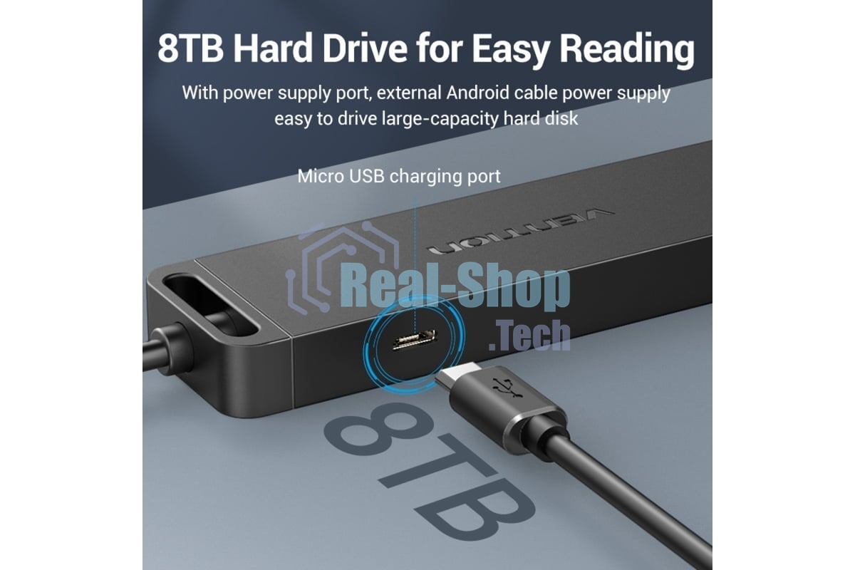 Концентратор Vention CHTBB, USB/USB Type-C, USB, USB