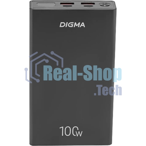Портативный аккумулятор Digma DGPD100WA 20000mAh QC3.0/PD3.0 100W 5A 2xUSB-A/2xUSB-C черный