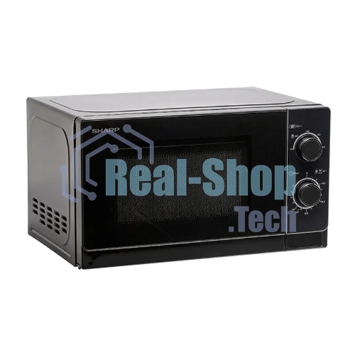 Микроволновая печь Sharp R-2000RK черный, 20 л, 800 Вт, переключатели - поворотный механизм