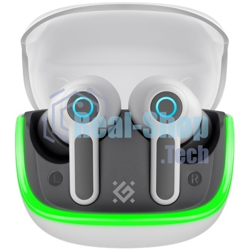 Игровая гарнитура TWS Defender CyberDots 290 белый, внутриканальные, Bluetooth, до 4 ч