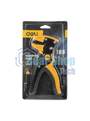 Автоматические клещи для снятия изоляции (стриппер) Deli DL2003 180мм, диапазон зачистки 0,5-6 мм, пружина с автоматическим возвратом
