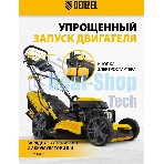 Газонокосилка бензиновая Denzel GLD-520SP-VE, 196 см3,шир 52 см,привод,вариатор,эл.старт, 60 л